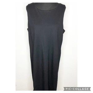 Eileen Fisher black sleeveless midi sheath dress size Extra Large XL - Picture 1 of 13