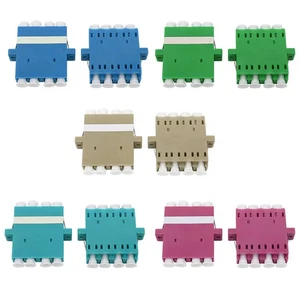 Adaptador de fibra óptica 10 piezas conector brida cuádruple LC SM MM adaptador dúplex - Imagen 1 de 12