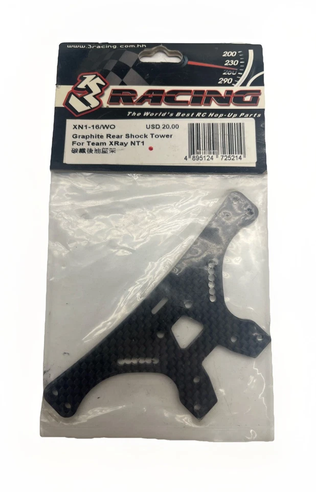 3Racing XN1-16/WO Graphite Rear Shock Tower For Team XRay NT1 - Image 1 of 1