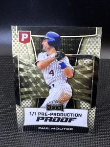 2025 Leaf Metal Pristine Paul Molitor Super Gold Prismatic Pre Prod Proof 1/1 - Bild 1 von 2