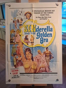 SINDERELLA AND THE GOLDEN BRA - 27x41" Adult Fantasy 1964 Original Movie poster - Bild 1 von 8