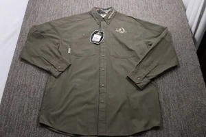 Mossy Oak Men's XL Ripstop Green Long-sleeve Button-Down Hunting Outdoor NWD - Picture 1 of 13
