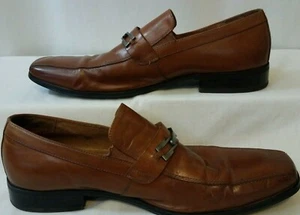 Steve Madden Brown Leather Dress Slip On Loafers Shoes 12M - Picture 1 of 4