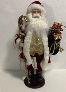 Santa Clause figurine 18" tall Red, green and gold - Picture 1 of 5