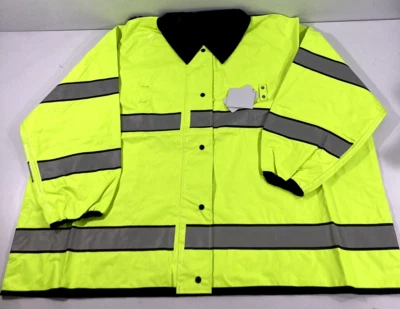 6XL REG SPIEWAK VIZGUARD SHORT REVERSIBLE DUTY RAIN JACKET S308VR BLACK/YELLOW - Image 1 of 3