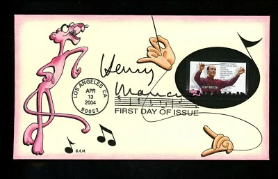 US FDC #3839 BAM /Montgomery Hand Painted HP 2004 CA Mancini Music Pink Panther  - Image 1 of 2