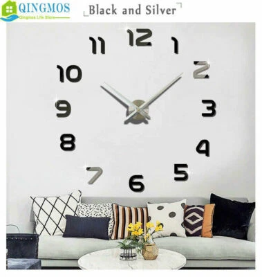 Large Wall Clock DIY Acrylic Stickers Watch Decor Quartz Needle Living Room - Image 1 of 4