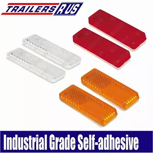 6 x Mixed Red Amber White Reflector 85mm x 22mm Self Adhesive Trailer Caravan - Picture 1 of 1