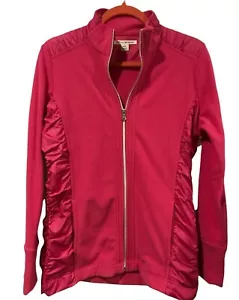 Cutter and Buck Rosa Caliente Cremallera Completa Manga Larga Mujer Talla M con Bolsillos Fruncidos - Imagen 1 de 5