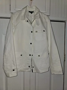 Women's Ralph Lauren Zip Up White Blazer Jacket Size Large - Picture 1 of 8