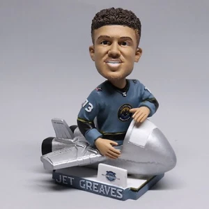2025 Jet Greaves 73 Cleveland Monsters Hockey Goalie Bobblehead Blue Jackets NEW - Picture 1 of 11