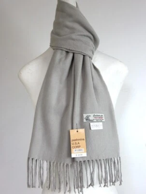 Bufanda de invierno para hombre gris claro liso sensación de cachemir cálido suave unisex Foto 1 de 2