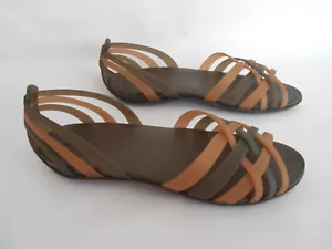 Crocs Damengröße 9 Gummisandale Isabella Huarache Riemchen-Ballerinas Slipper braun - Bild 1 von 10