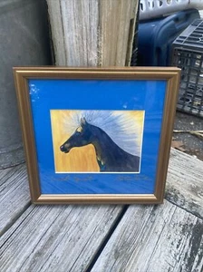Betsey Fowler Litho Signed “WILD SPIRIT” Horse Matted W/ Gold Frame 9x9” - Picture 1 of 7