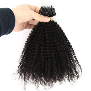 Afro Kinky Curly Micro Rings Loop Hair Extensions 1g/strand 100g 4B4C Human Hair
