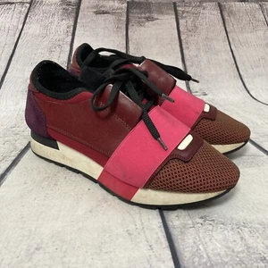 Balenciaga Sneakers 35EU 5US Race Runners trainers Burgundy Red Pink Leather - Picture 1 of 12