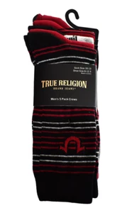 TRUE RELIGION 5ER-PACK BAUMWOLLMISCHUNG CREW MITTELWADE Herrensocken SOCKE GRÖSSE 10-13 - Bild 1 von 8