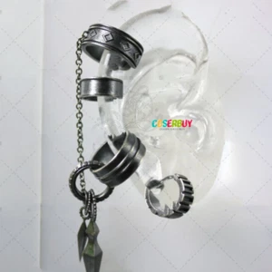 Game Final Fantasy XIV FF14 Zero Earring Black Ear Clip Ear Bone Nail Jewelry - Picture 1 of 6