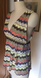 M Missoni Knit V Neck Drawstring Tank Size 42 - Picture 1 of 11