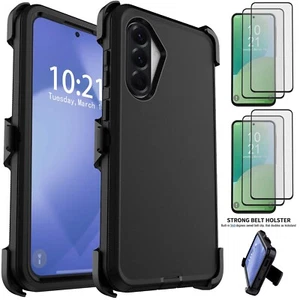 For Samsung Galaxy A06/A36/A56 5G Case Hybrid Rugged Clip Cover w/Tempered Glass - Picture 1 of 47