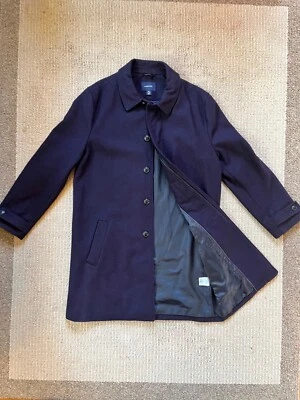 Classic single-breasted Land's End wool navy overcoat, men's 38-40 - Image 1 of 4
