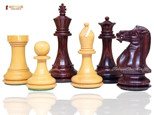 4″ Professional Club Staunton Chess Pieces Only Set – Weighted Rosewood/ Boxwood - Picture 1 of 9