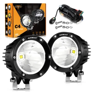 AUXBEAM 4"inch 100W Round LED Work Light Bar White Spot Pods Driving Fog Lamps - Picture 1 of 12