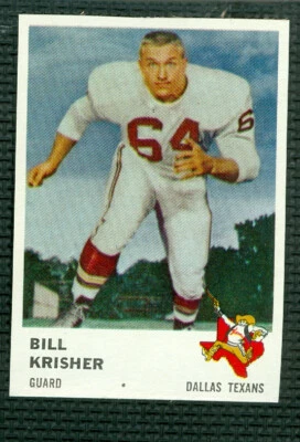 1961 FLEER FOOTBALL #205 BILL KRISHER SP TEXANS MINT PERFECT CENTERED RARE * - Image 1 of 2