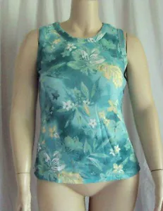 New Beautiful Floral Springtime Tank Top Plus Size Medium Bust to 38 - Picture 1 of 1