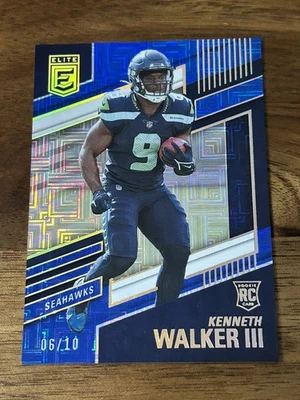 Kenneth Walker III RC 2022 Panini Donruss Elite Blue SSP /10 Seahawks - Image 1 of 2