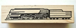 Vintage Stampa Rosa STEAM LOCOMOTIVE w/Tender Railroad Train Rubber Stamp 311250 - Picture 1 of 3