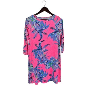Lilly Pulitzer 3/4 Sleeve Casual Knit Pullover Dress Small Floral Print Nautical - Picture 1 of 8