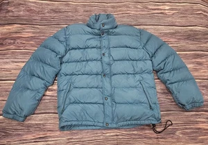 Giacca imbottita vintage REI 1989 uomo media piuma d'oca imbottita full zip verde acqua - Foto 1 di 5