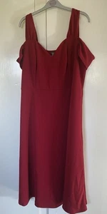 Size 24 Burgundy Red Cold Shoulder Dress 4XL NWOT - Picture 1 of 3