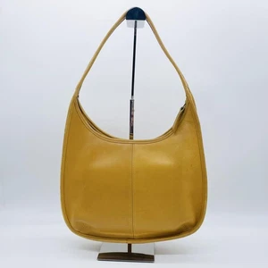 Rare Vintage Coach Ergo Zip Shoulder Bag Yellow Leather Old Style Handbag - Bild 1 von 9