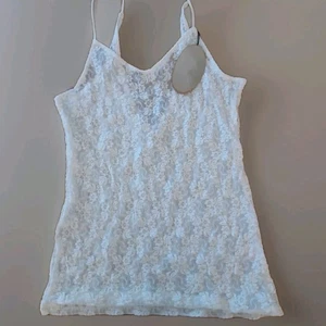 Only Hearts Helena Stuart Cami Tank M Jacquard Vanille Spitze Stretch Neu mit Etikett - Bild 1 von 14