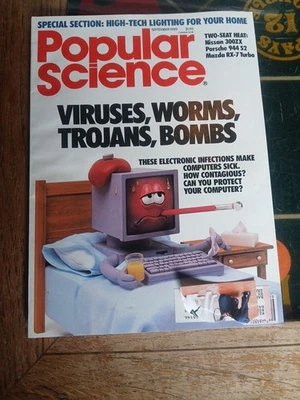 Popular Science Vintage 1989 Magazine: Viruses, Worms, Trojans, Bombs Foto 1 de 3