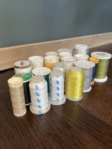 NEW & USED SEWING THREAD LOT 19 Spools -YLI Mettler Gutermann -Poly, Cotton - Picture 1 of 17