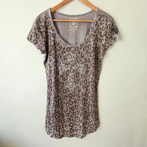 Velvet Stone Women's Scoop Neck Top, Size XL Y2K Cross Embellished Grunge - Picture 1 of 6