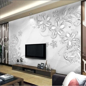 Fotomural no tejido papel pintado murales 3D paquete suave diamante flor joyería 12087 - Imagen 1 de 4