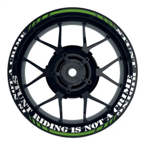 Adesivi Per Cerchioni Moto Wheelsticker Stuntriding 1 Verde Chiaro - Foto 1 di 2
