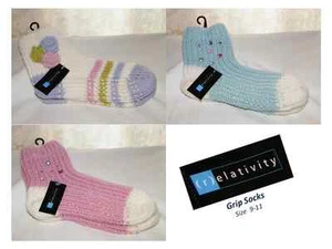 New Ladies (r)elativity / Relativity Knit Lounge Slipper Grip Socks Size 9 - 11 - Picture 1 of 8