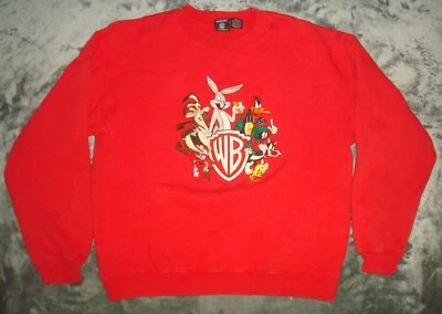 SUDADERA DE COLECCIÓN AÑOS 90 WARNER BROS STUDIO STORE BUGS LUCAS MARVIN TAZ XS X-PEQUEÑA ROJA Foto 1 de 4