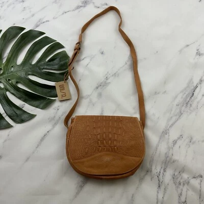 Bolso Bandolera Unisa Vintage Años 90 Nuevo Marrón Gator Textura Cuero Western Foto 1 de 4