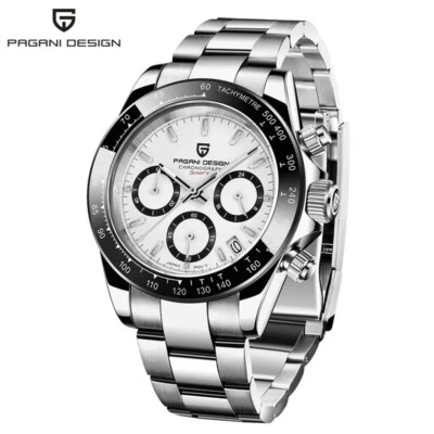 PAGANI DESIGN Top Men Chronograph Japan Wrist Watch Steel Band relogio masculino — 第 1/4 张图片