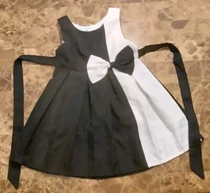 Little Girls Size 4 Black And White Party Dress Wedding Costume Cruella Bounding - Picture 1 of 2