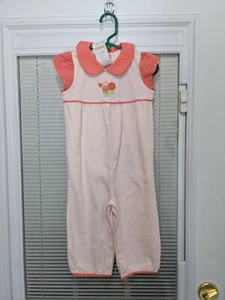 Gymboree Girls 1 Piece Romper Floral Embellishments Micro Polka Dot Sz 12-18/24M - Picture 1 of 9