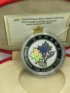 2003 Canada $5 1oz - Good Fortune Silver Maple Leaf Coin - Picture 1 of 2