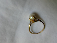 Genuine Natural Cultured Pearl Ring, 14K Yellow - Gold Setting