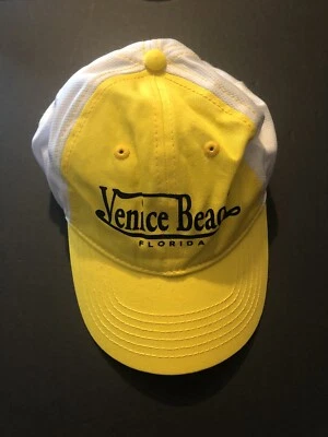 Women’s Baseball Cap Venice Beach Florida Yellow & White Jacobson Hat 4624V50C - Image 1 of 4